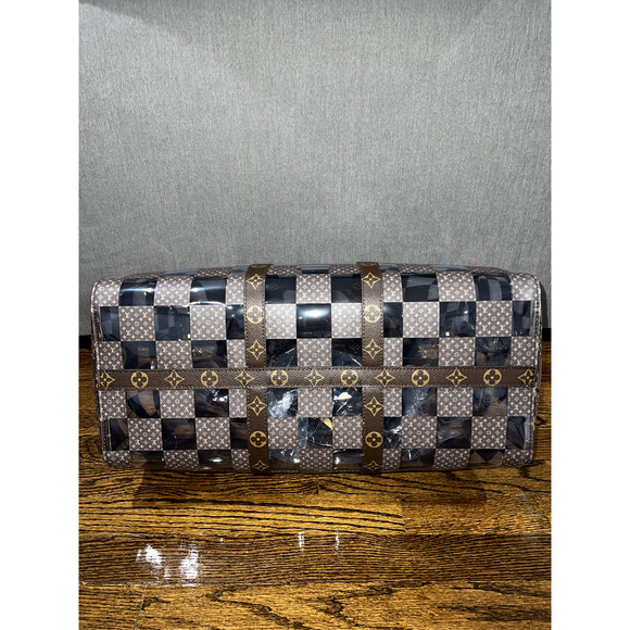 Louis Vuitton Keepall Bandouliere 50 Monogram Chess PVC Logo Weekend Travel Bag - Picture 11 of 12